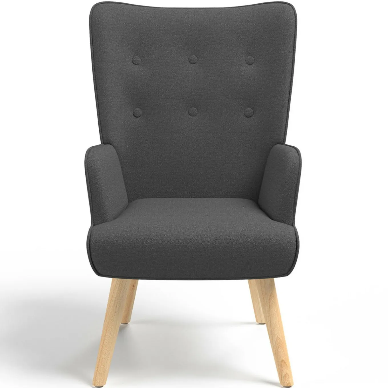 IDMarket Fauteuil avec repose-pieds gris anthracite style scandinave* Collection Scandinave|Salon Complet