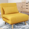 IDMarket Fauteuil convertible en lit 80x190cm tissu jaune* Collection Scandinave|Fauteuils