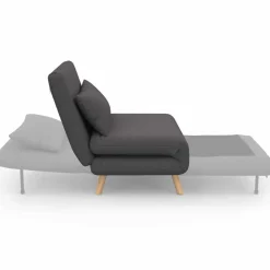 IDMarket Fauteuil convertible en lit 1 place gris anthracite* Collection Scandinave|Fauteuils