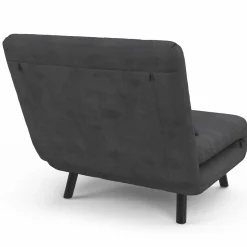 IDMarket Fauteuil convertible en lit 1 place velours gris anthracite* Fauteuils