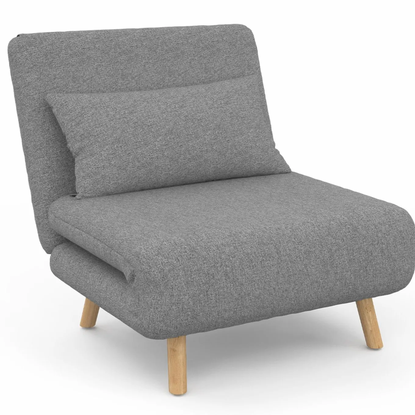 IDMarket Fauteuil convertible en lit 1 place gris clair* Collection Scandinave|Fauteuils