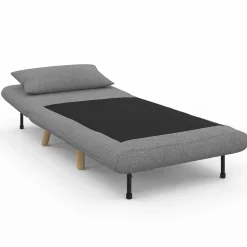 IDMarket Fauteuil convertible en lit 1 place gris clair* Collection Scandinave|Fauteuils