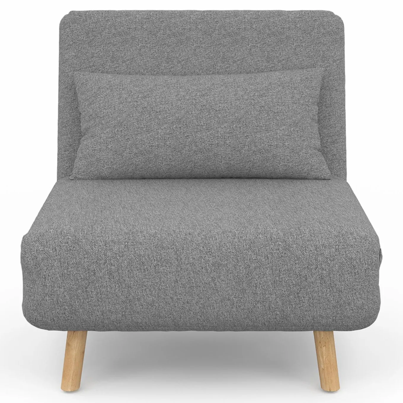 IDMarket Fauteuil convertible en lit 1 place gris clair* Collection Scandinave|Fauteuils