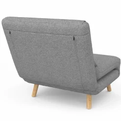 IDMarket Fauteuil convertible en lit 1 place gris clair* Collection Scandinave|Fauteuils