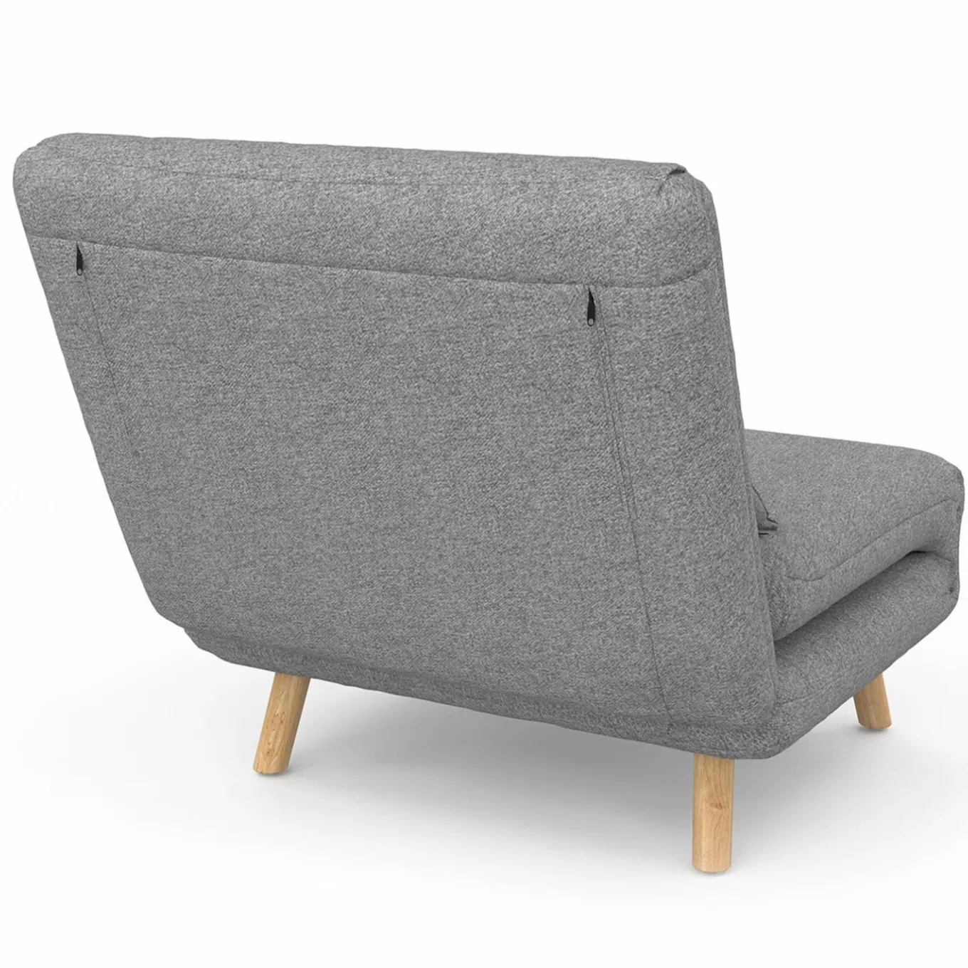 IDMarket Fauteuil convertible en lit 1 place gris clair* Collection Scandinave|Fauteuils