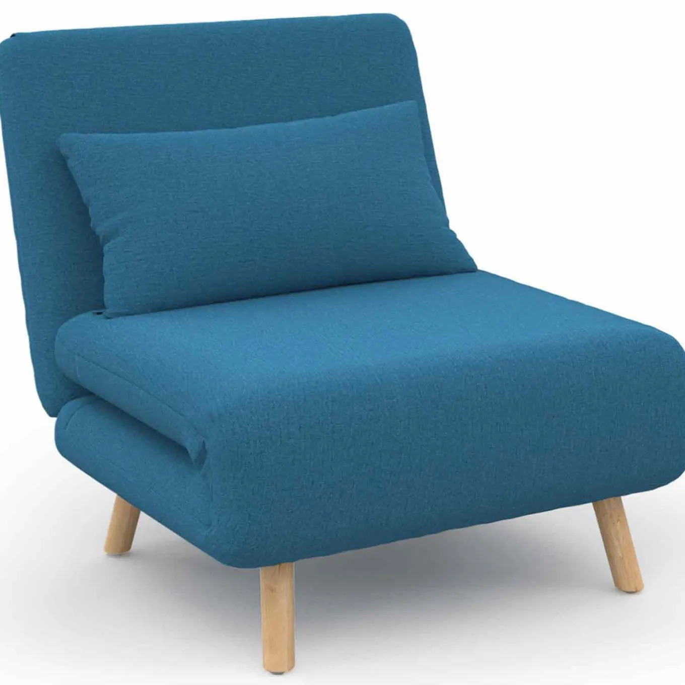 IDMarket Fauteuil convertible en lit 1 place bleu canard* Salon Complet|Fauteuils