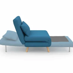 IDMarket Fauteuil convertible en lit 1 place bleu canard* Salon Complet|Fauteuils