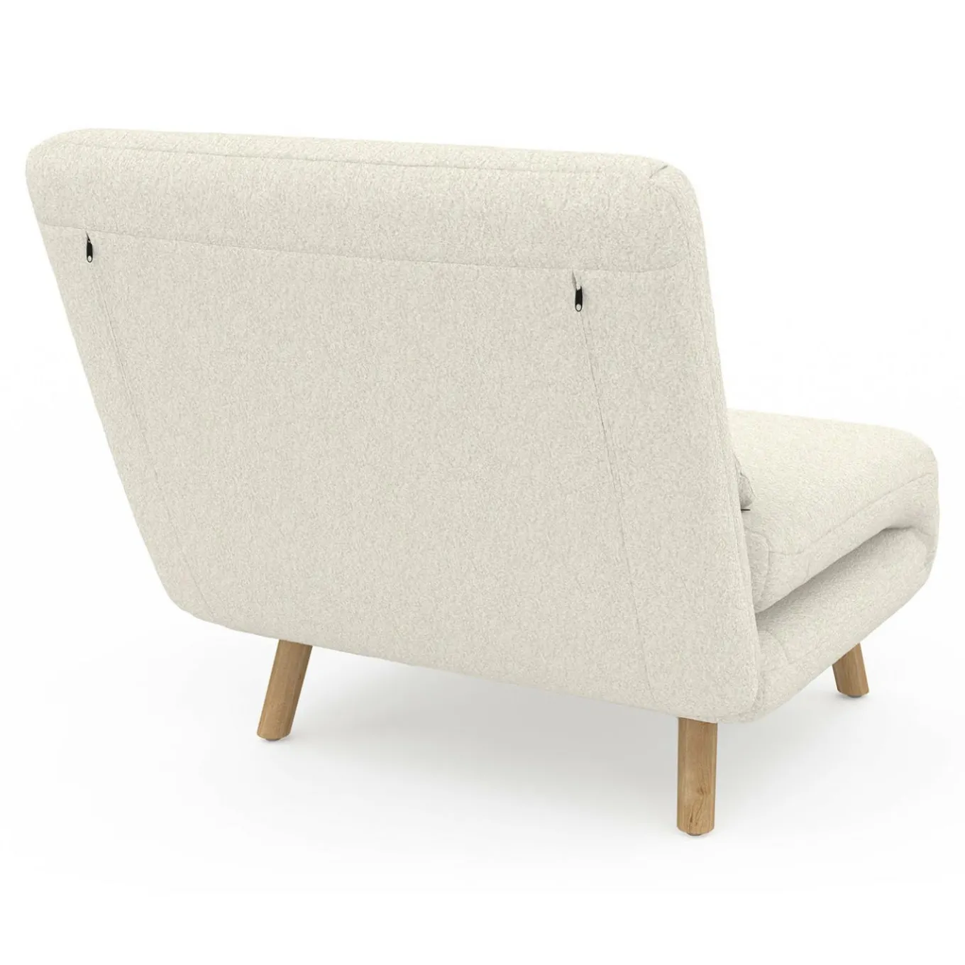 IDMarket Fauteuil convertible en lit d'appoint 1 place 80x190 cm bouclette blanc* Collection Scandinave|Fauteuils