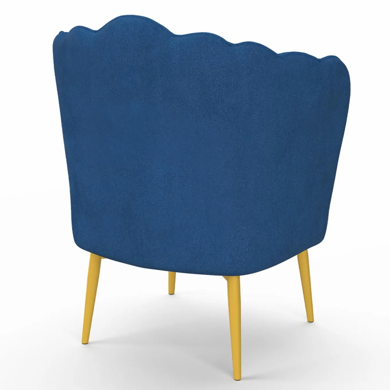 IDMarket Fauteuil coquillage en velours bleu nuit avec pieds dorés* Collection Agencement Magasin|Collection Vintage