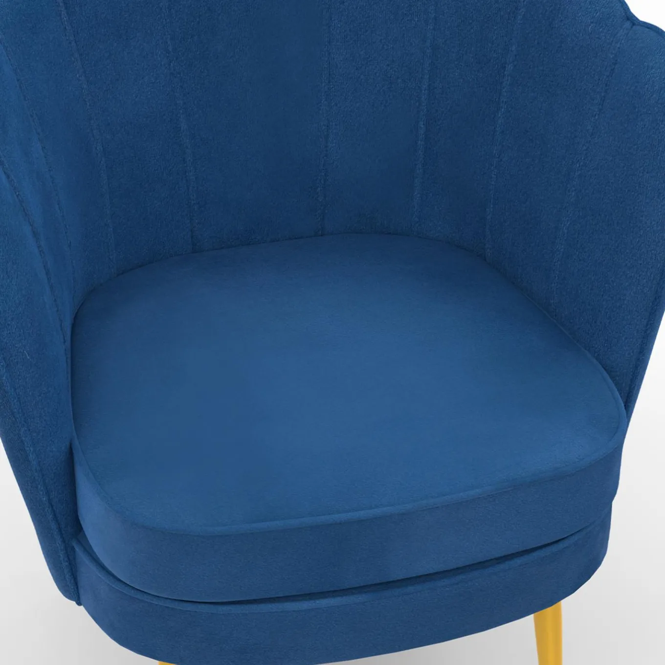 IDMarket Fauteuil coquillage en velours bleu nuit avec pieds dorés* Collection Agencement Magasin|Collection Vintage
