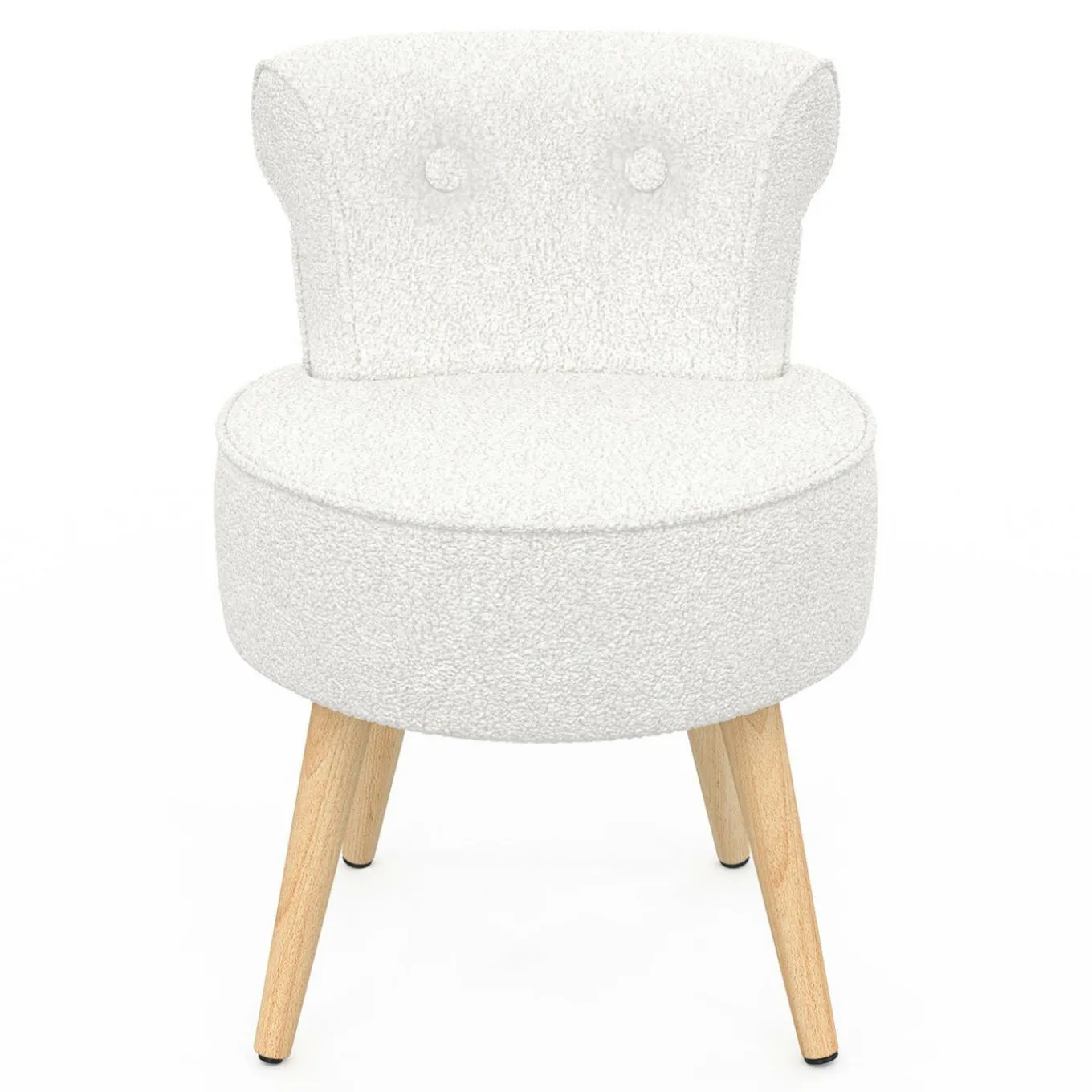 IDMarket Fauteuil crapaud en tissu bouclette blanc* Collection Scandinave|Fauteuils
