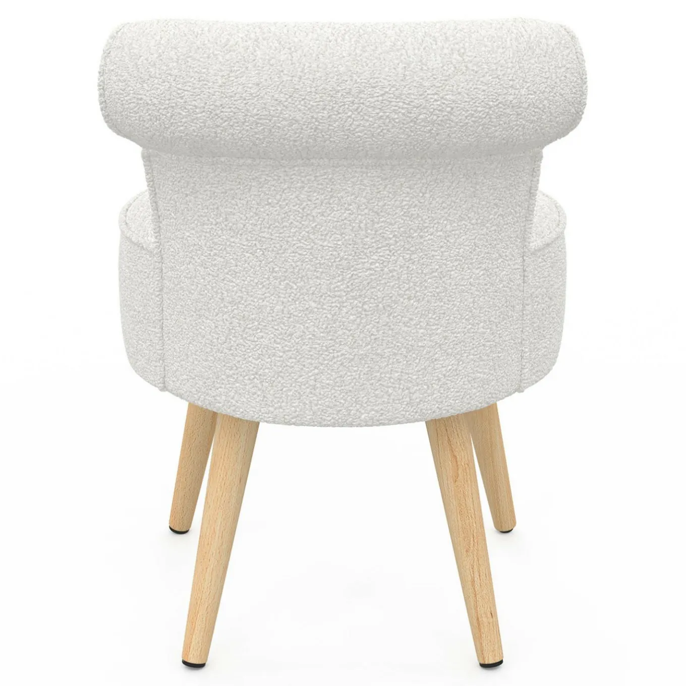IDMarket Fauteuil crapaud en tissu bouclette blanc* Collection Scandinave|Fauteuils