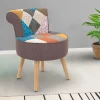IDMarket Fauteuil crapaud multicolor en tissu* Fauteuils