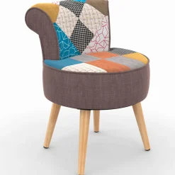 IDMarket Fauteuil crapaud multicolor en tissu* Fauteuils