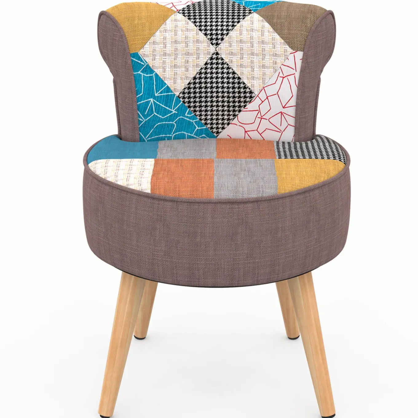 IDMarket Fauteuil crapaud multicolor en tissu* Fauteuils