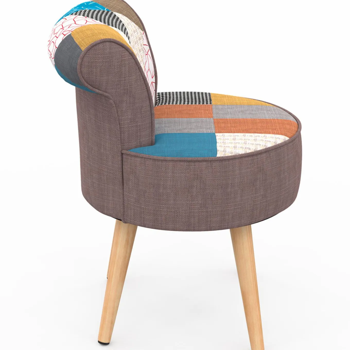 IDMarket Fauteuil crapaud multicolor en tissu* Fauteuils