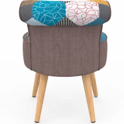 IDMarket Fauteuil crapaud multicolor en tissu* Fauteuils