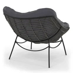 IDMarket Fauteuil de jardin relax avec coussin effet rotin gris* Fauteuils De Jardin