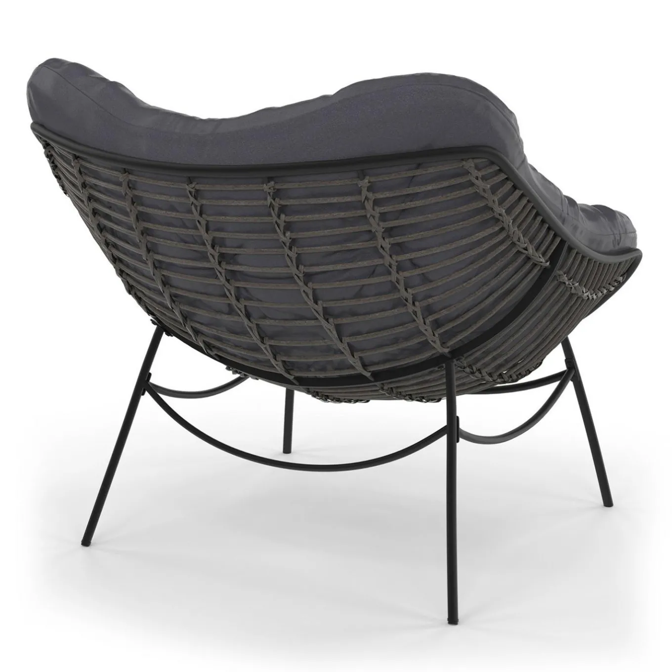 IDMarket Fauteuil de jardin relax avec coussin effet rotin gris* Fauteuils De Jardin