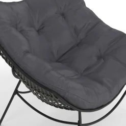 IDMarket Fauteuil de jardin relax avec coussin effet rotin gris* Fauteuils De Jardin