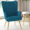 IDMarket Fauteuil design scandinave bleu canard* Collection Agencement Magasin|Collection Scandinave