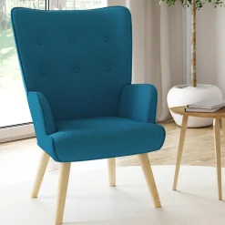 IDMarket Fauteuil design scandinave bleu canard* Collection Agencement Magasin|Collection Scandinave