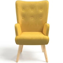IDMarket Fauteuil design scandinave jaune moutarde* Collection Scandinave|Collection Agencement Magasin