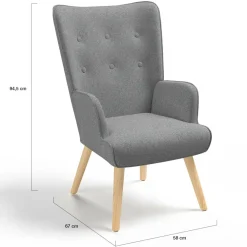 IDMarket Fauteuil design scandinave gris clair* Collection Agencement Magasin|Collection Scandinave