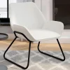 IDMarket Fauteuil en tissu bouclette et pieds métal noirs* Collection Moderne|Fauteuils