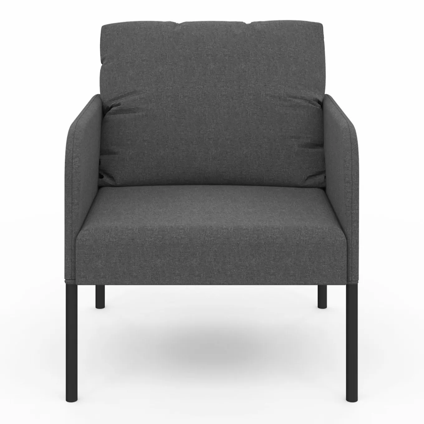 IDMarket Fauteuil en tissu gris anthracite moderne pieds métal noir* Fauteuils|Collection Moderne