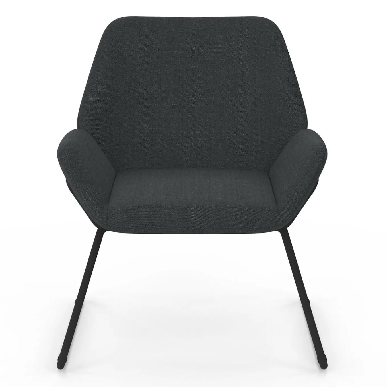 IDMarket Fauteuil en tissu gris anthracite et pieds métal noirs* Collection Moderne|Fauteuils