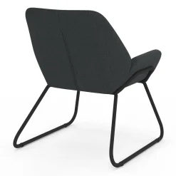 IDMarket Fauteuil en tissu gris anthracite et pieds métal noirs* Collection Moderne|Fauteuils