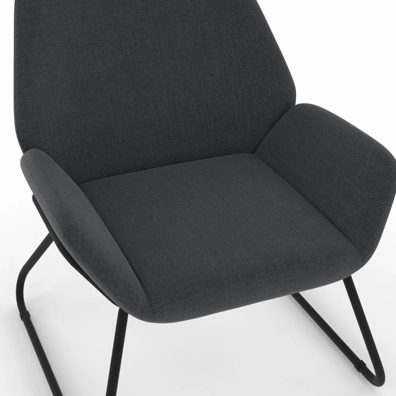 IDMarket Fauteuil en tissu gris anthracite et pieds métal noirs* Collection Moderne|Fauteuils