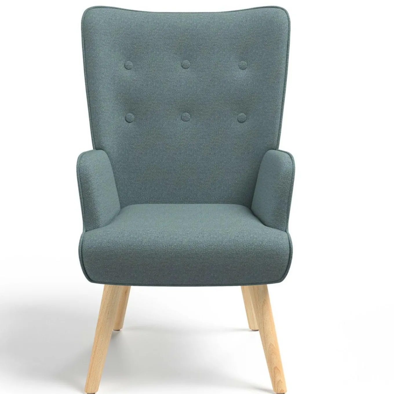 IDMarket Fauteuil en tissu vert eucalyptus scandinave* Fauteuils