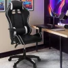 IDMarket Fauteuil gamer noir et blanc réglable et inclinable accoudoirs pivotants* Collection Télétravail|Chaises De Bureau Et Accessoires
