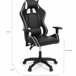 IDMarket Fauteuil gamer noir et blanc réglable et inclinable accoudoirs pivotants* Collection Télétravail|Chaises De Bureau Et Accessoires