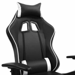 IDMarket Fauteuil gamer noir et blanc réglable et inclinable accoudoirs pivotants* Collection Télétravail|Chaises De Bureau Et Accessoires