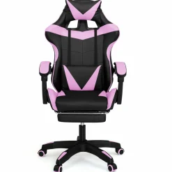 IDMarket Fauteuil gamer noir et rose avec repose-pied + coussin tête et lombaire* Collection Télétravail|Chaises De Bureau Et Accessoires