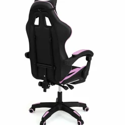 IDMarket Fauteuil gamer noir et rose avec repose-pied + coussin tête et lombaire* Collection Télétravail|Chaises De Bureau Et Accessoires