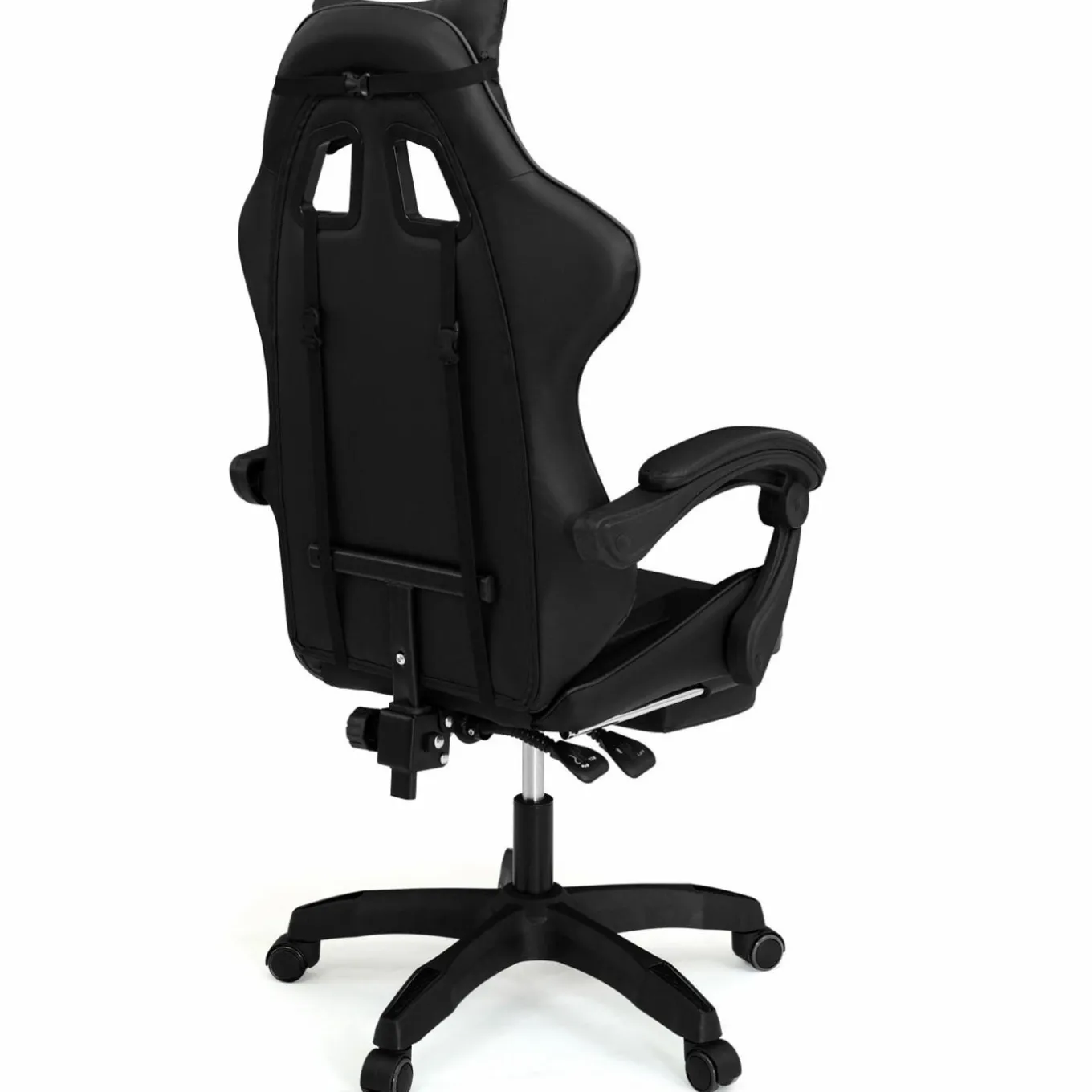 IDMarket Fauteuil gamer noir réglable et inclinable avec repose pied* Collection Télétravail|Chaises De Bureau Et Accessoires