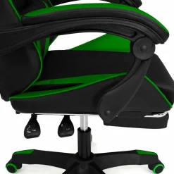 IDMarket Fauteuil gamer réglable et inclinable avec repose pied et coussins noir et vert* Collection Télétravail|Chaises De Bureau Et Accessoires