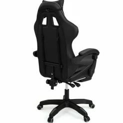 IDMarket Fauteuil gamer réglable et inclinable avec repose-pied et coussins noir et gris* Collection Télétravail|Chaises De Bureau Et Accessoires