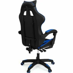 IDMarket Fauteuil gamer réglable et inclinable avec repose-pied et coussins noir et bleu* Collection Télétravail|Chaises De Bureau Et Accessoires
