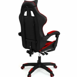 IDMarket Fauteuil gamer réglable et inclinable avec repose pied et coussins noir et rouge* Collection Télétravail|Chaises De Bureau Et Accessoires