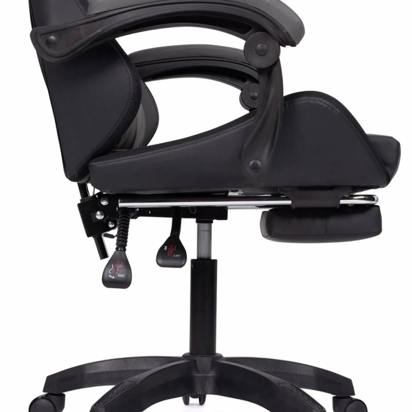 IDMarket Fauteuil gaming LED noir et gris avec repose-pied, coussin tête + lombaire* Collection Télétravail|Chaises De Bureau Et Accessoires