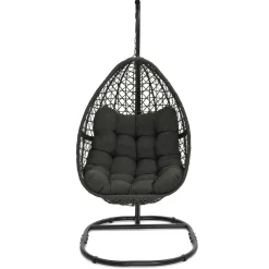 IDMarket Fauteuil lune suspendu avec coussins gris* Fauteuils De Jardin
