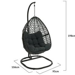 IDMarket Fauteuil lune suspendu avec coussins gris* Fauteuils De Jardin