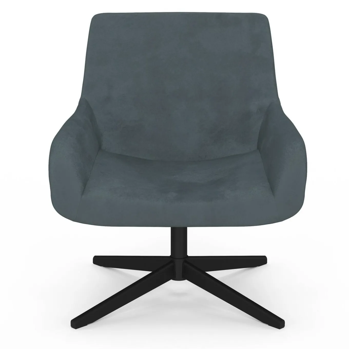 IDMarket Fauteuil pivotant gris en velours et pieds noirs* Collection Scandinave|Fauteuils