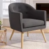 IDMarket Fauteuil scandinave cabriolet gris anthracite* Fauteuils