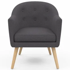 IDMarket Fauteuil scandinave cabriolet gris anthracite* Fauteuils